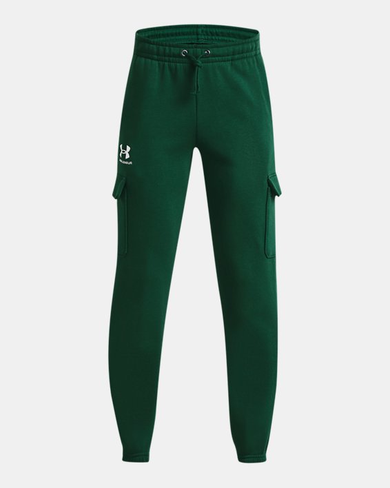 Boys' UA Icon Fleece Cargo Joggers in Green image number 0
